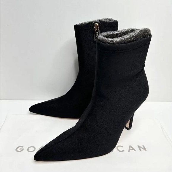 Good American Boots High Kickstand Black Pointed Toe Neoprene Booties Size 8 NIB - Picture 5 of 8